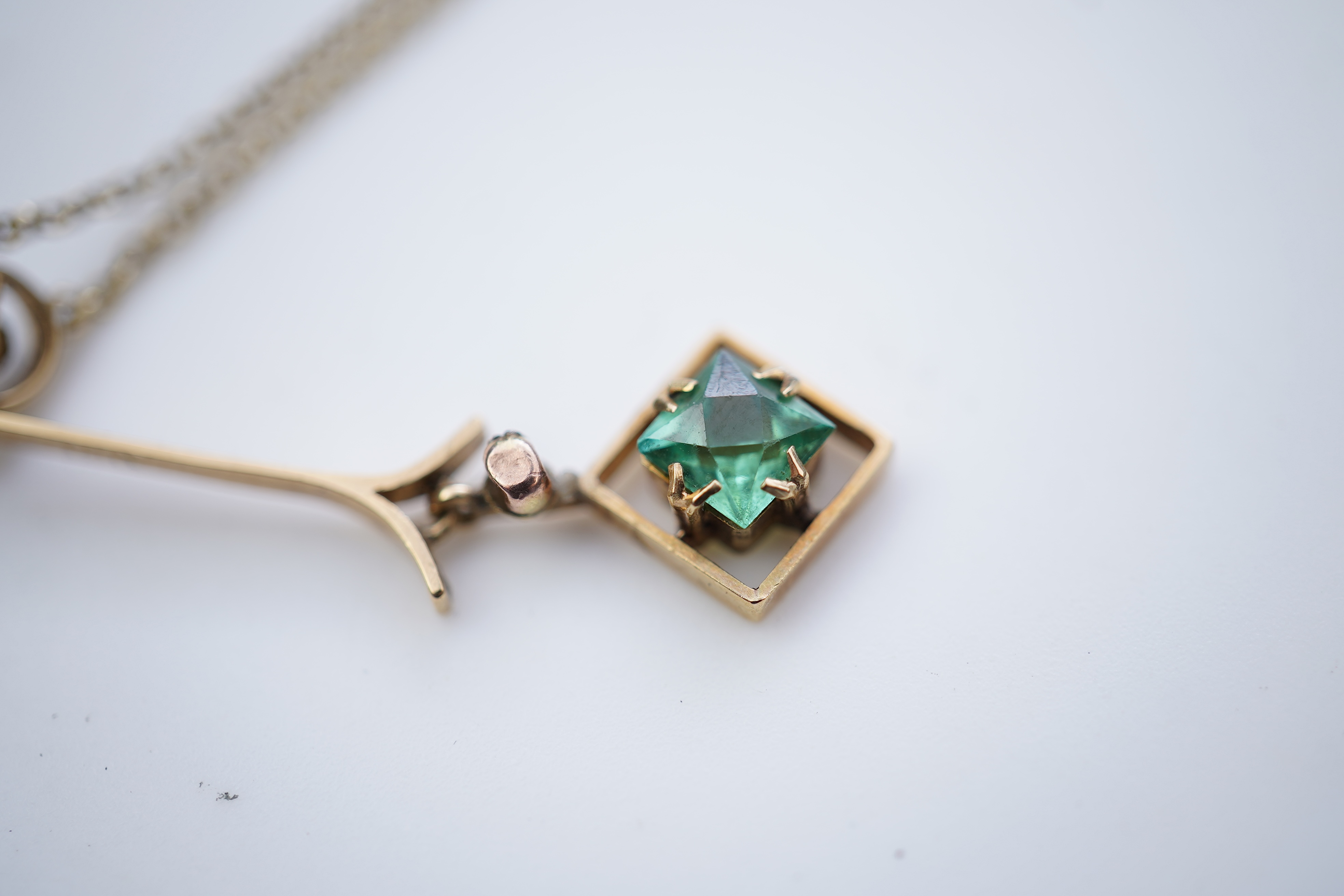 Three Edwardian gem-set pendants, early 20th century